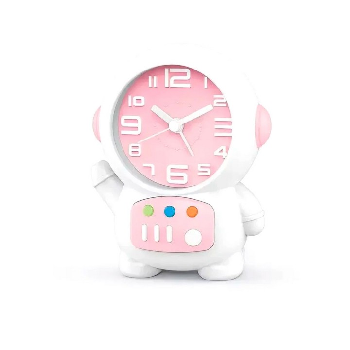 Reloj De Mesa Niños Astronauta Unisex Alarma + Bateria