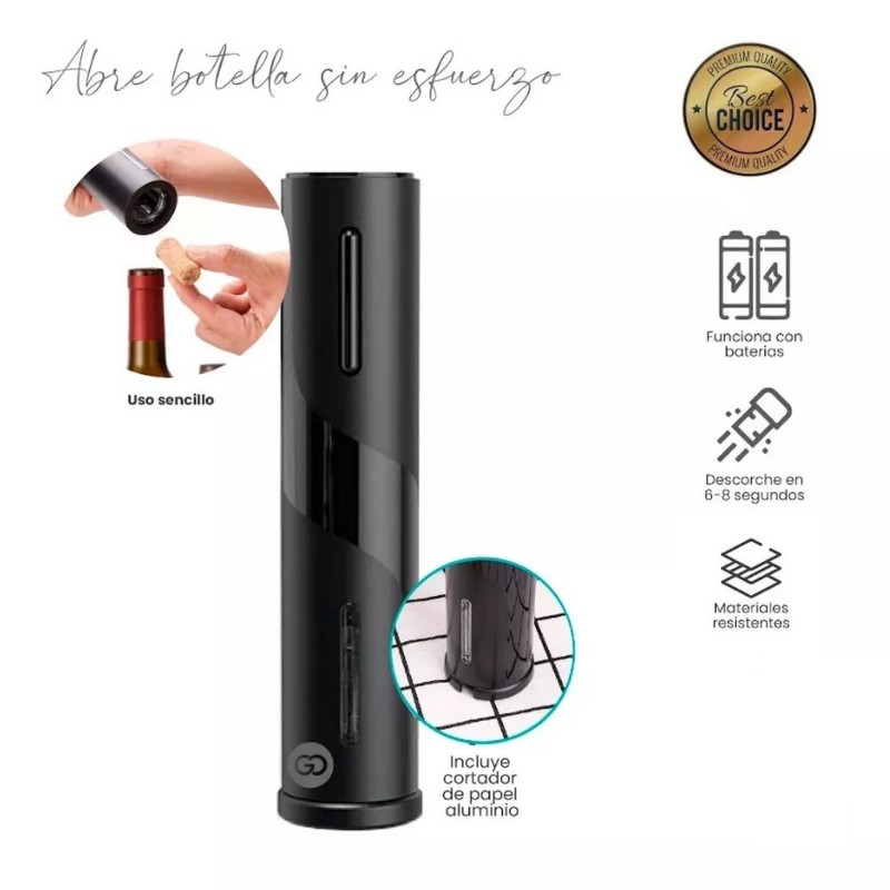 Sacacorchos Descorchador Destapador Vino Electrico + Bateria