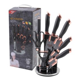 Juego De Cuchillos De Acero Inoxidable De 9 Piezas Pavonado