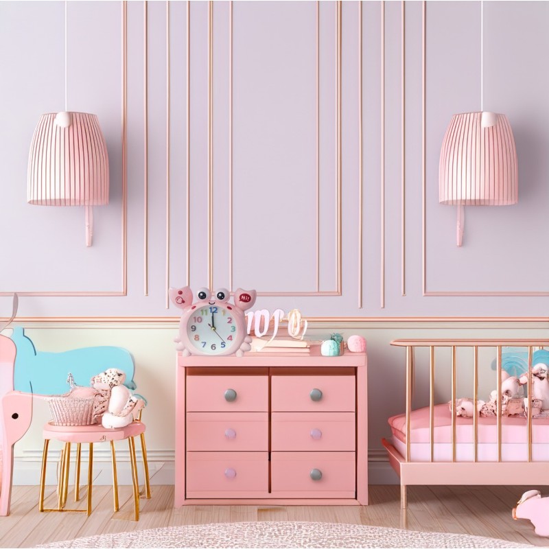Reloj De Mesa Para Niños (a) Cangrejo Decoracion + Bateria
