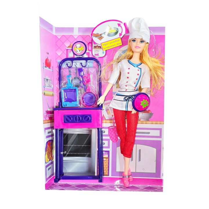 Muñeca Chef Cocina Juguete Sonido Accesorios Niñas Infantil