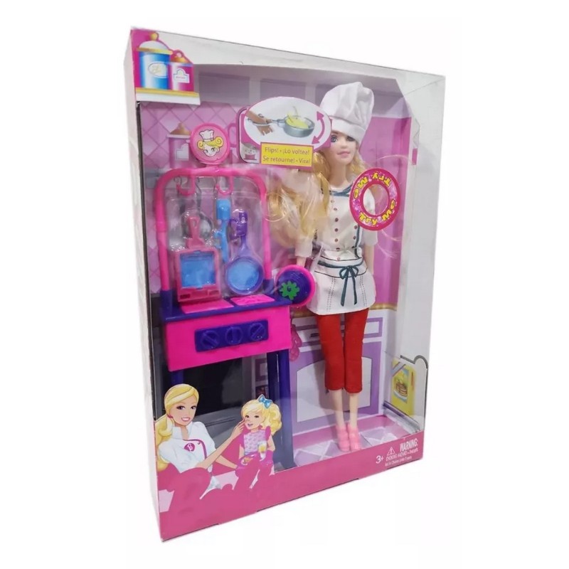 Muñeca Chef Cocina Juguete Sonido Accesorios Niñas Infantil