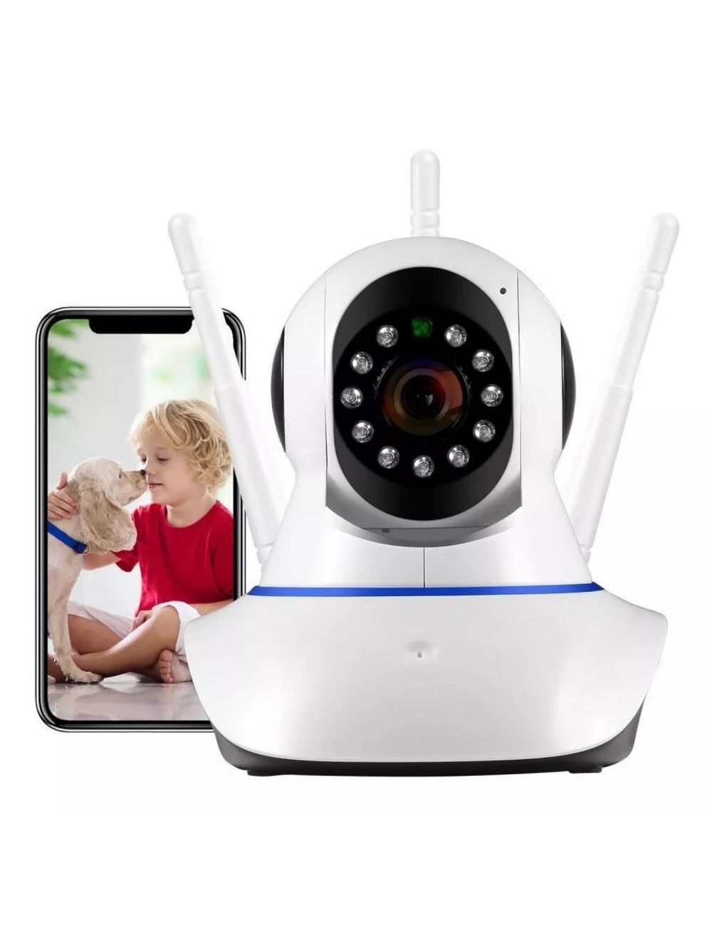 Cámara De Visión Nocturna Hd Wifi Sensor Movimiento Giro 360