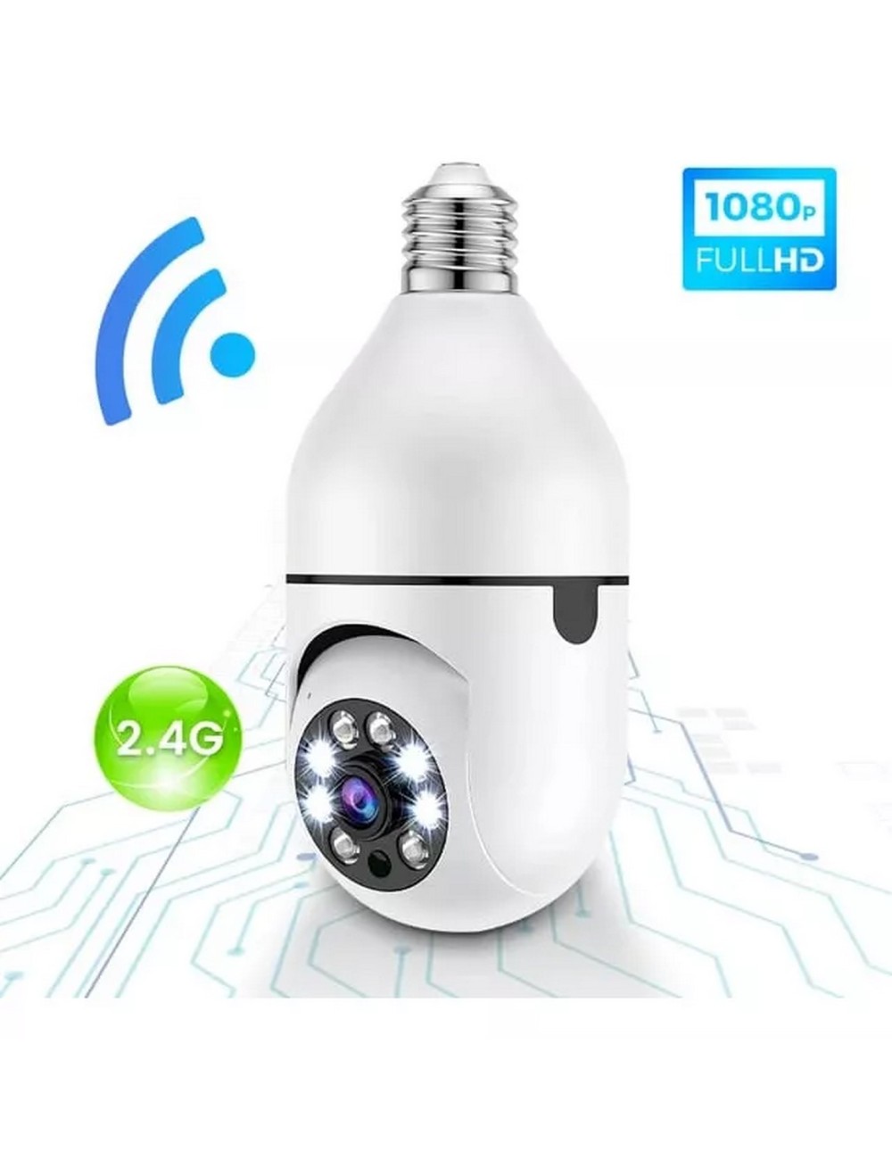 Camara Ip De Seguridad 360° Bombillo Wifi Hd Sensor Movil