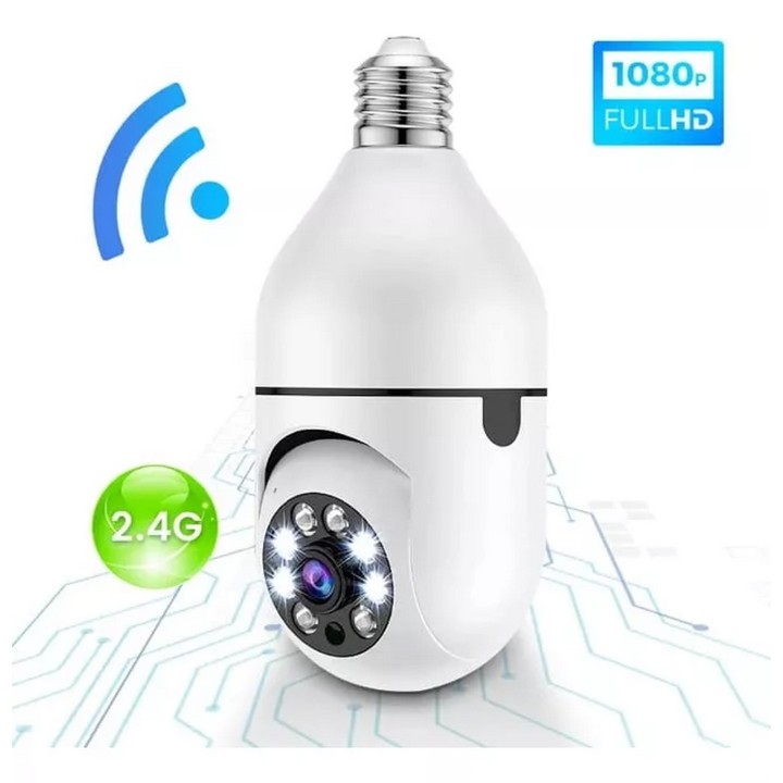 Camara Ip De Seguridad 360° Bombillo Wifi Hd Sensor Movil