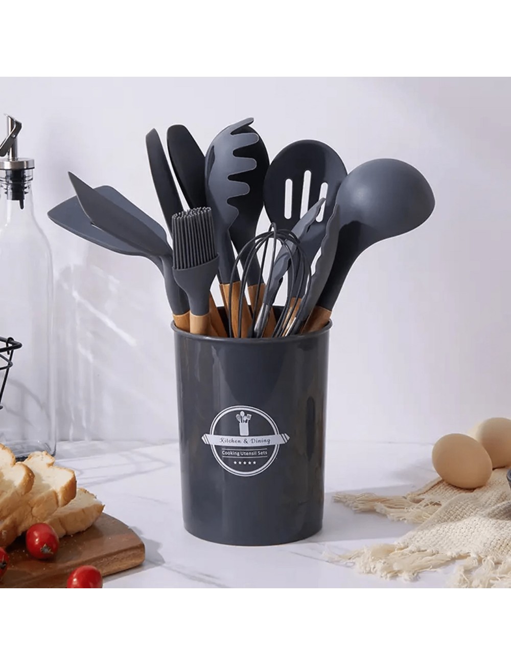 Set 12 Utensilios De Cocina Silicona Resistente Calor Juego