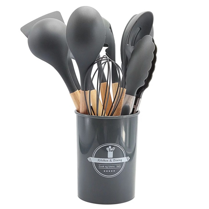 Set 12 Utensilios De Cocina Silicona Resistente Calor Juego