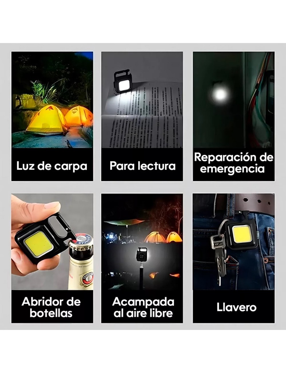 Linterna Mini Llavero Led Recargable Usb Camping Lampara