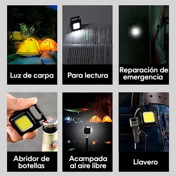 Linterna Mini Llavero Led Recargable Usb Camping Lampara