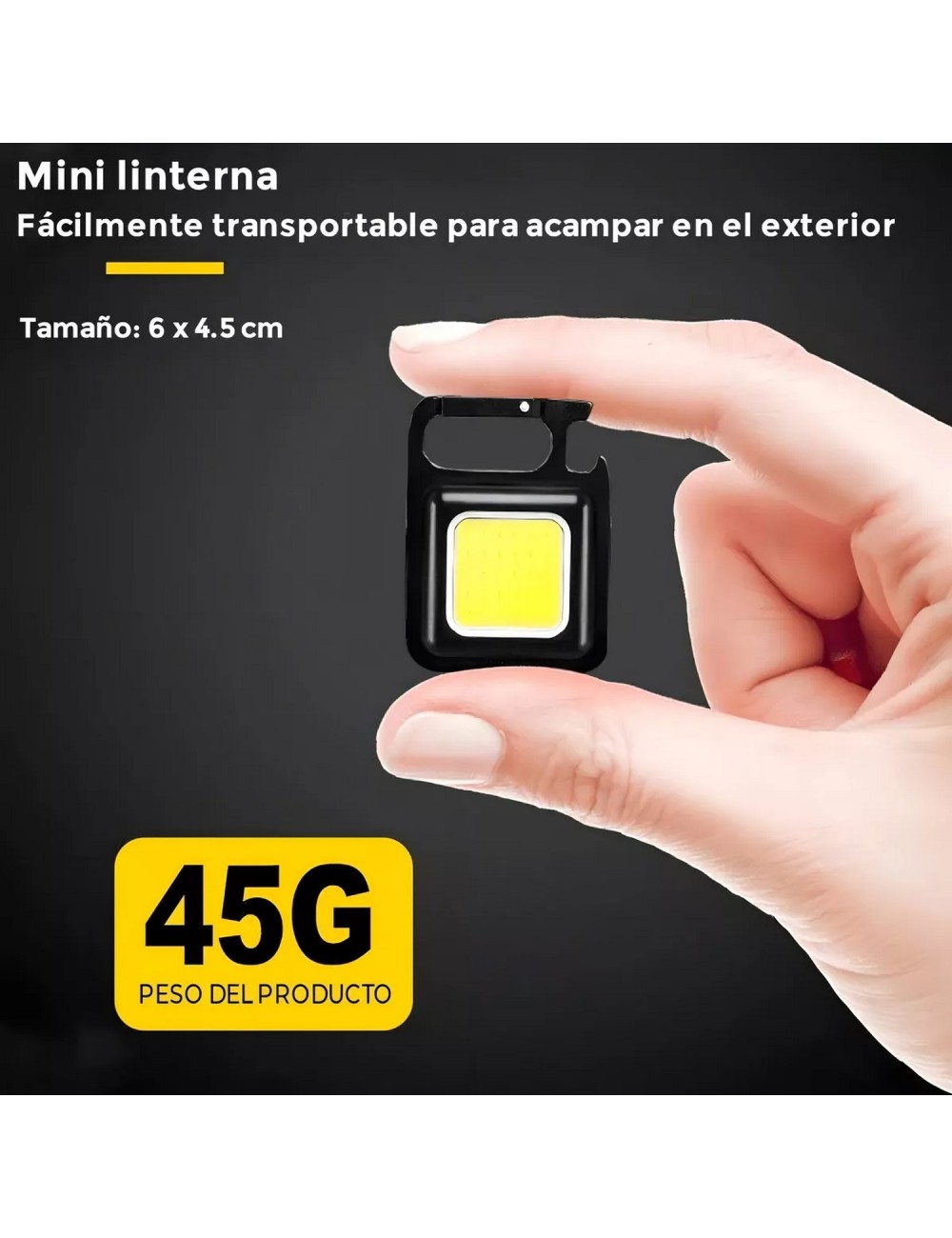 Linterna Mini Llavero Led Recargable Usb Camping Lampara
