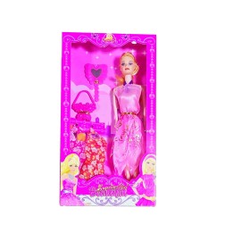 Muñeca Vestidos Espejo Bolso Moda Fashion Juguete Niña