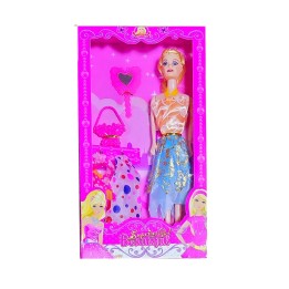 Muñeca Vestidos Espejo Bolso Moda Fashion Juguete Niña