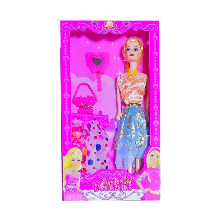 Muñeca Vestidos Espejo Bolso Moda Fashion Juguete Niña