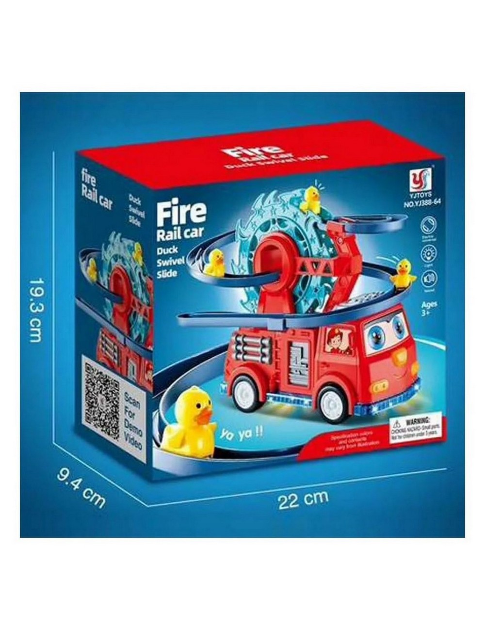 Carro Bomberos Montaña Rusa Pista Patos Luces Niño + Bateria