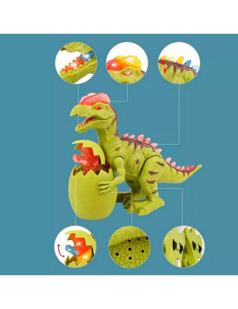 Dragón Dinosaurio Tiranosaurio Rex Movimiento Luces +bateria