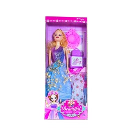 Muñeca Vestido Multicolor Sombrero Fashion Moda Juguete Niña