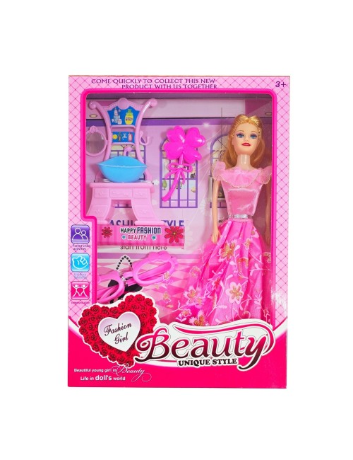 Muñeca Vestido Elegante Tocador Baño Juguetes Niñas