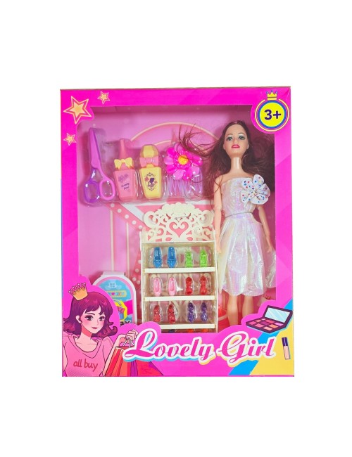 Muñeca Vestido Flor Multicolor Accesorios Zapatos Juguete