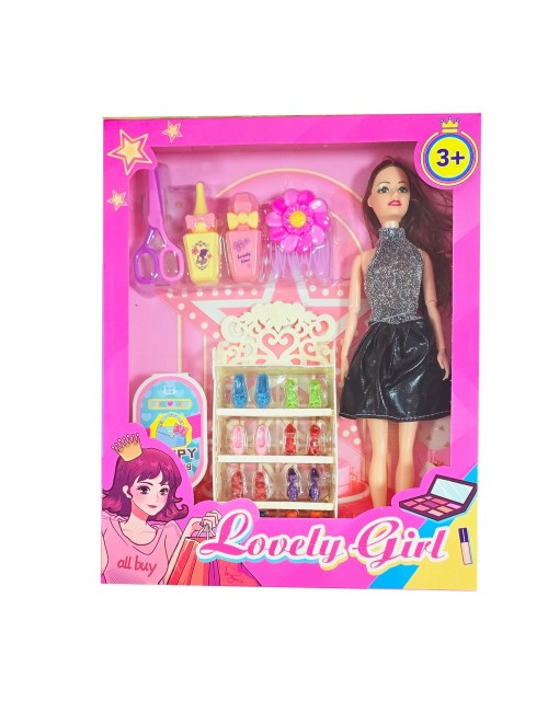 Muñeca Vestido Flor Multicolor Accesorios Zapatos Juguete