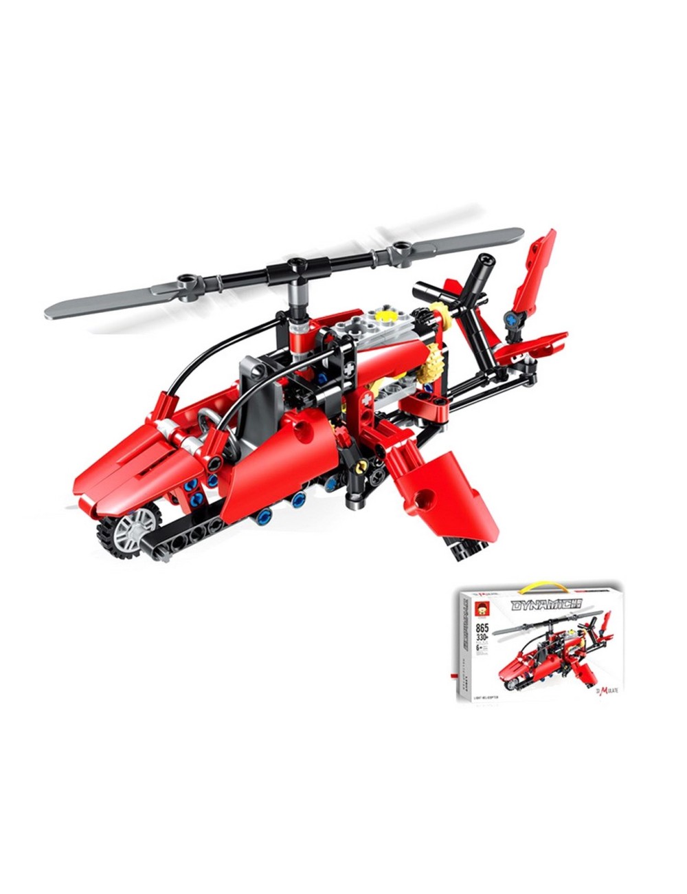 Helicoptero Rojo Figura Armable Armatodo Construccion Niños