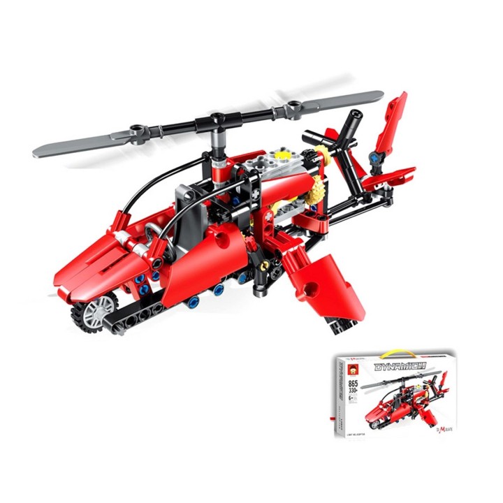 Helicoptero Rojo Figura Armable Armatodo Construccion Niños