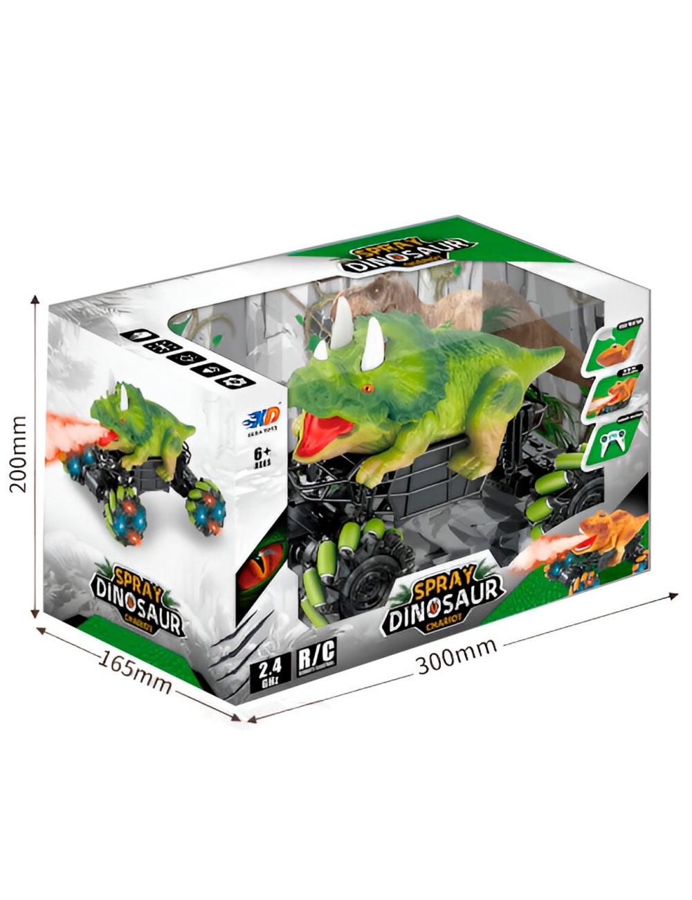 Carro Dinosaurio Triceraptos Recargable Control Remoto Niño