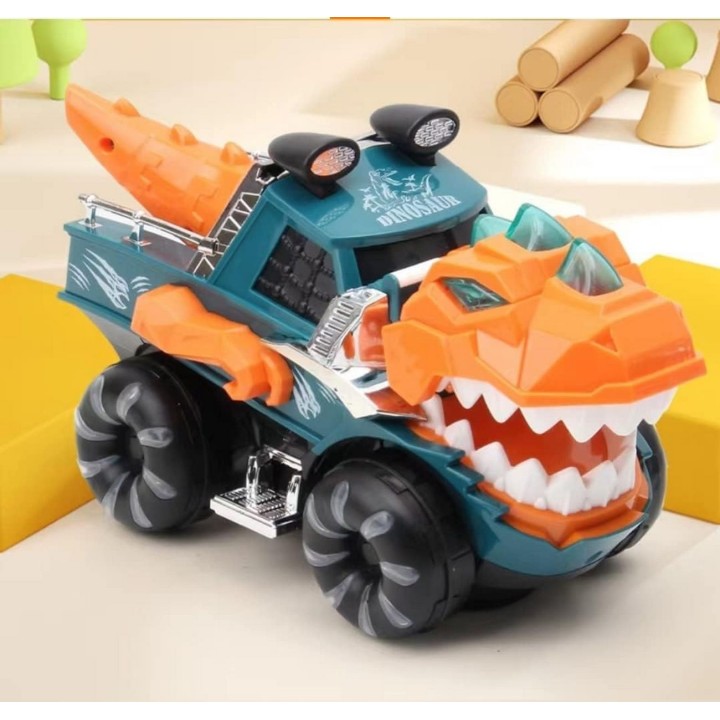 Carro Camioneta Dinosaurio Luces Sonido Movimiento + Bateria