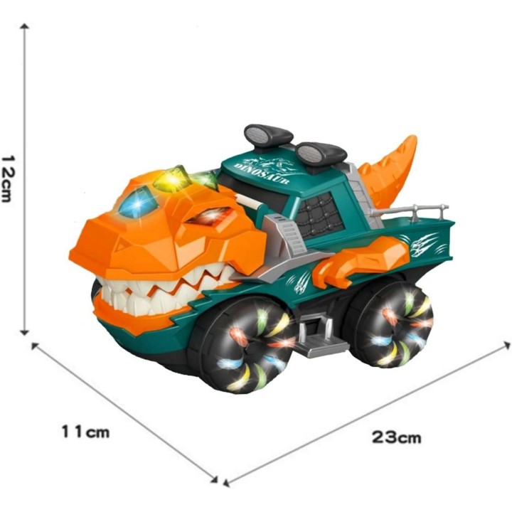 Carro Camioneta Dinosaurio Luces Sonido Movimiento + Bateria