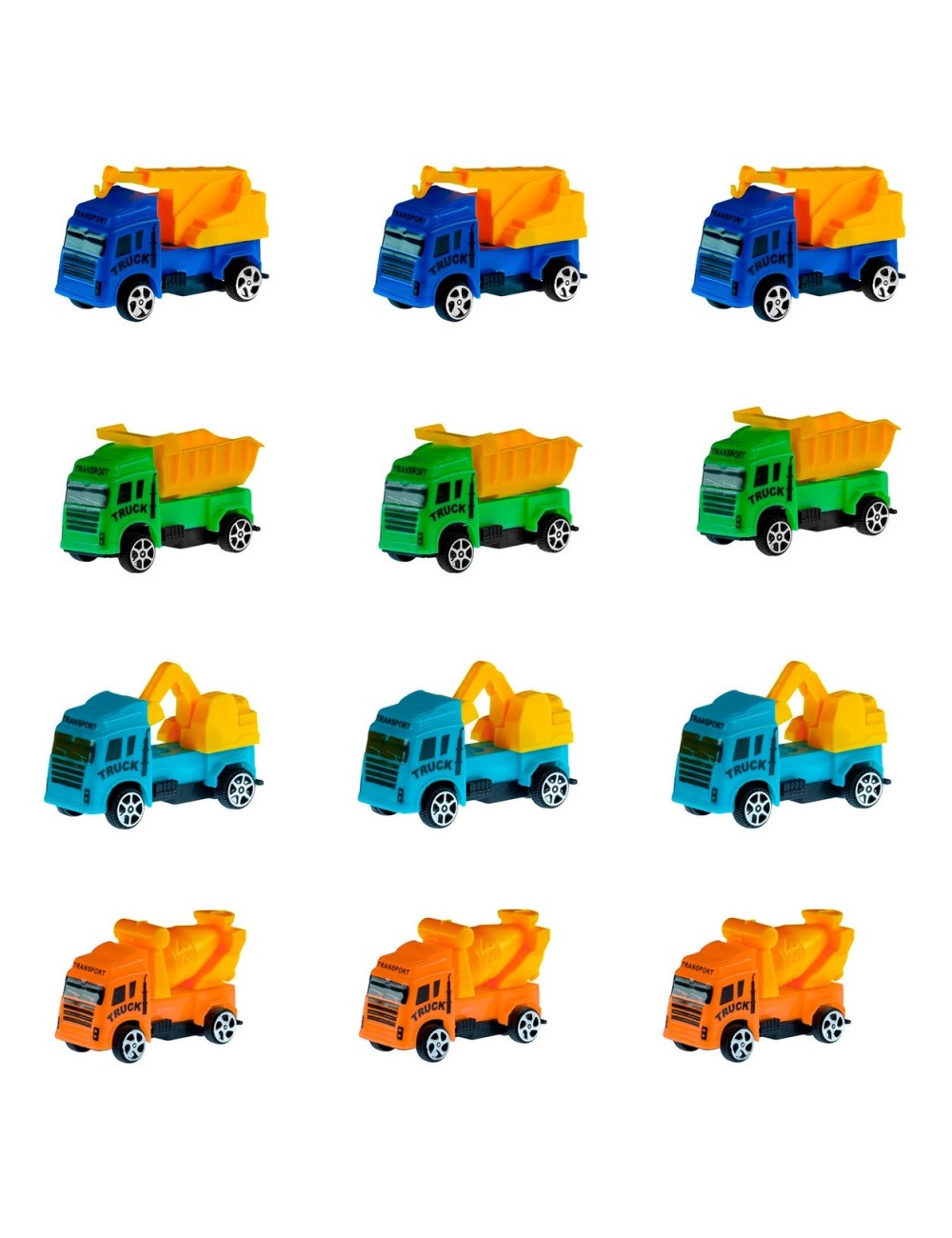 Carro Camion Construccion Multicolor Juguete X 12 Unidades