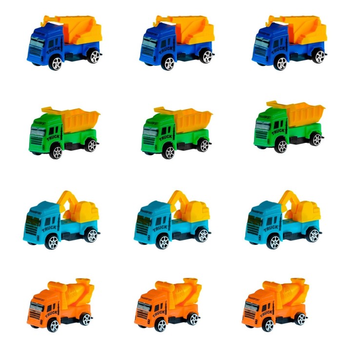 Carro Camion Construccion Multicolor Juguete X 12 Unidades