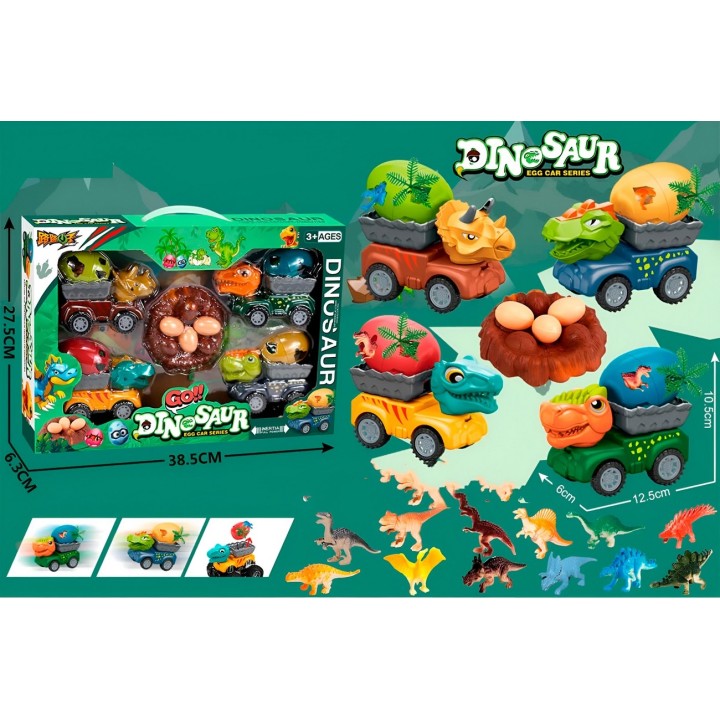 Carros Dinosaurios Huevos Juguete Interactivo X 4 Unidades