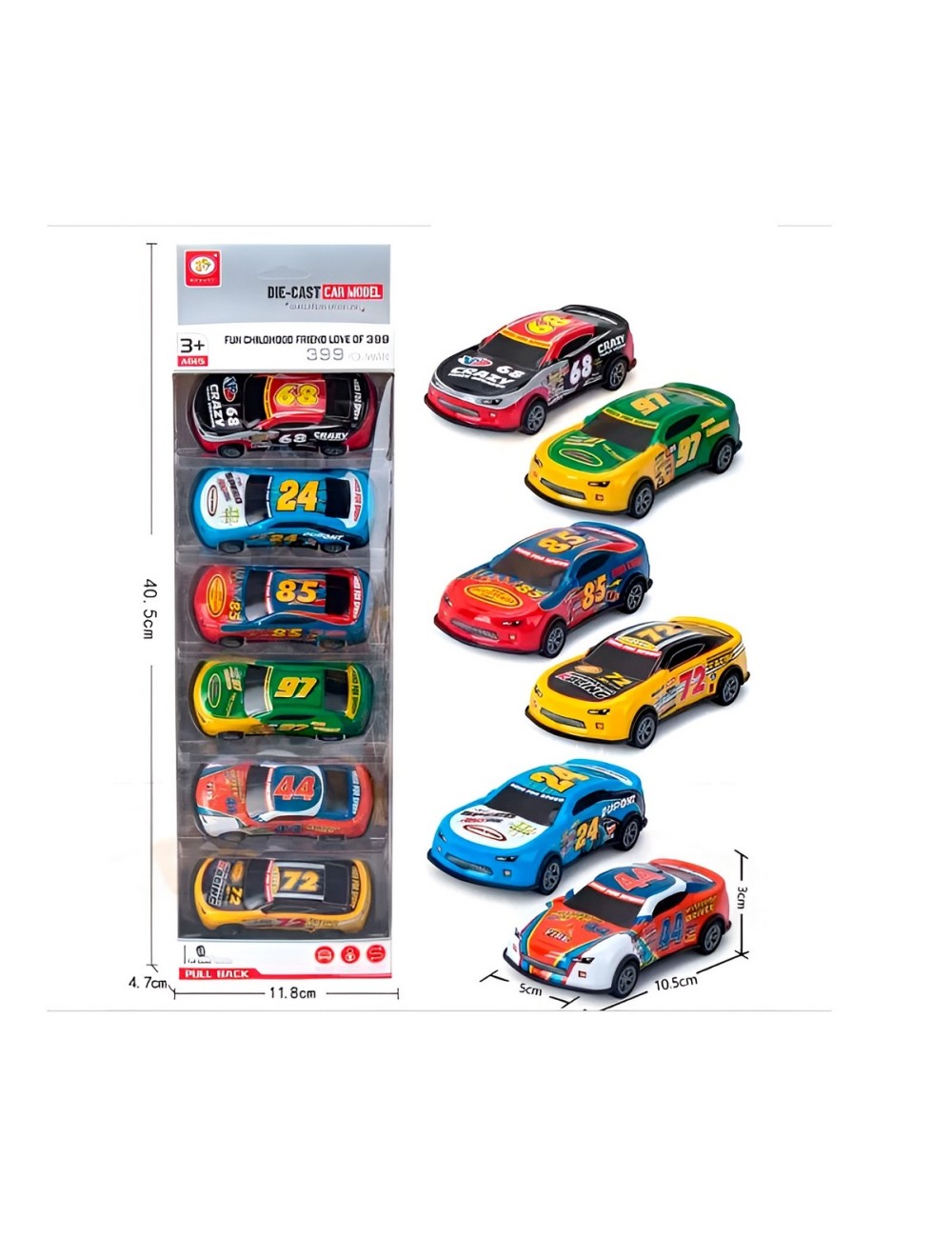 Carro Rally De Impulso Juguete Niño X 6 Unidades