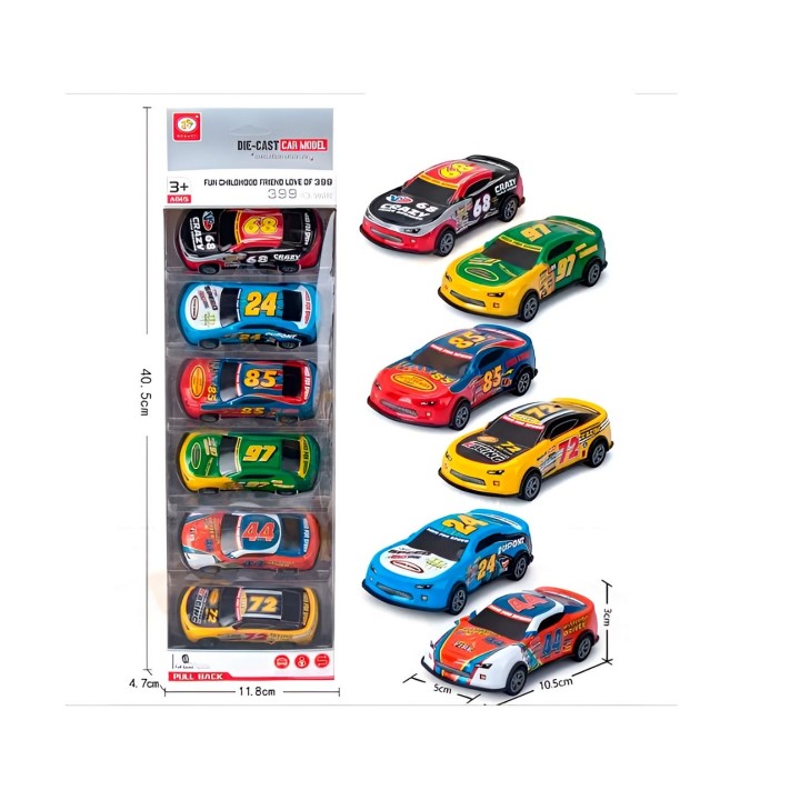 Carro Rally De Impulso Juguete Niño X 6 Unidades