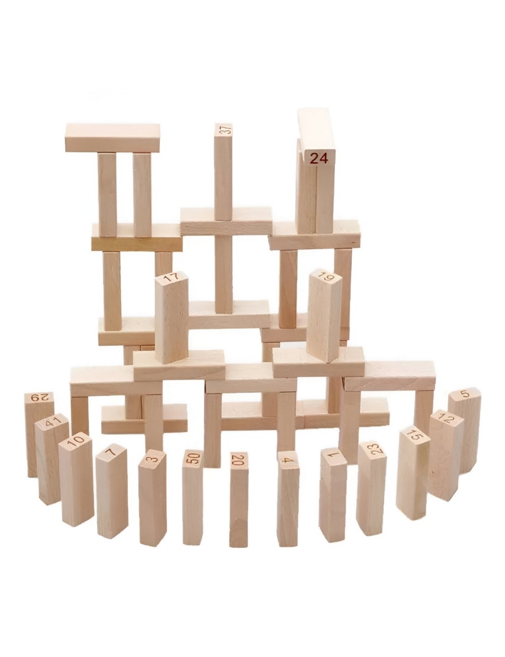 Jenga Torre Madera Pequeña Bloques 48pc Dados Juego Mesa