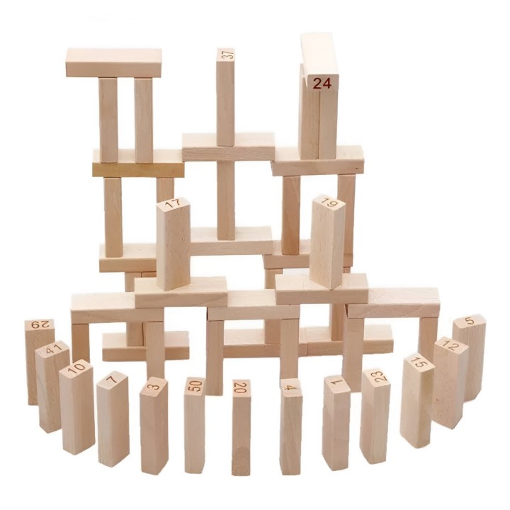 Jenga Torre Madera Pequeña Bloques 48pc Dados Juego Mesa