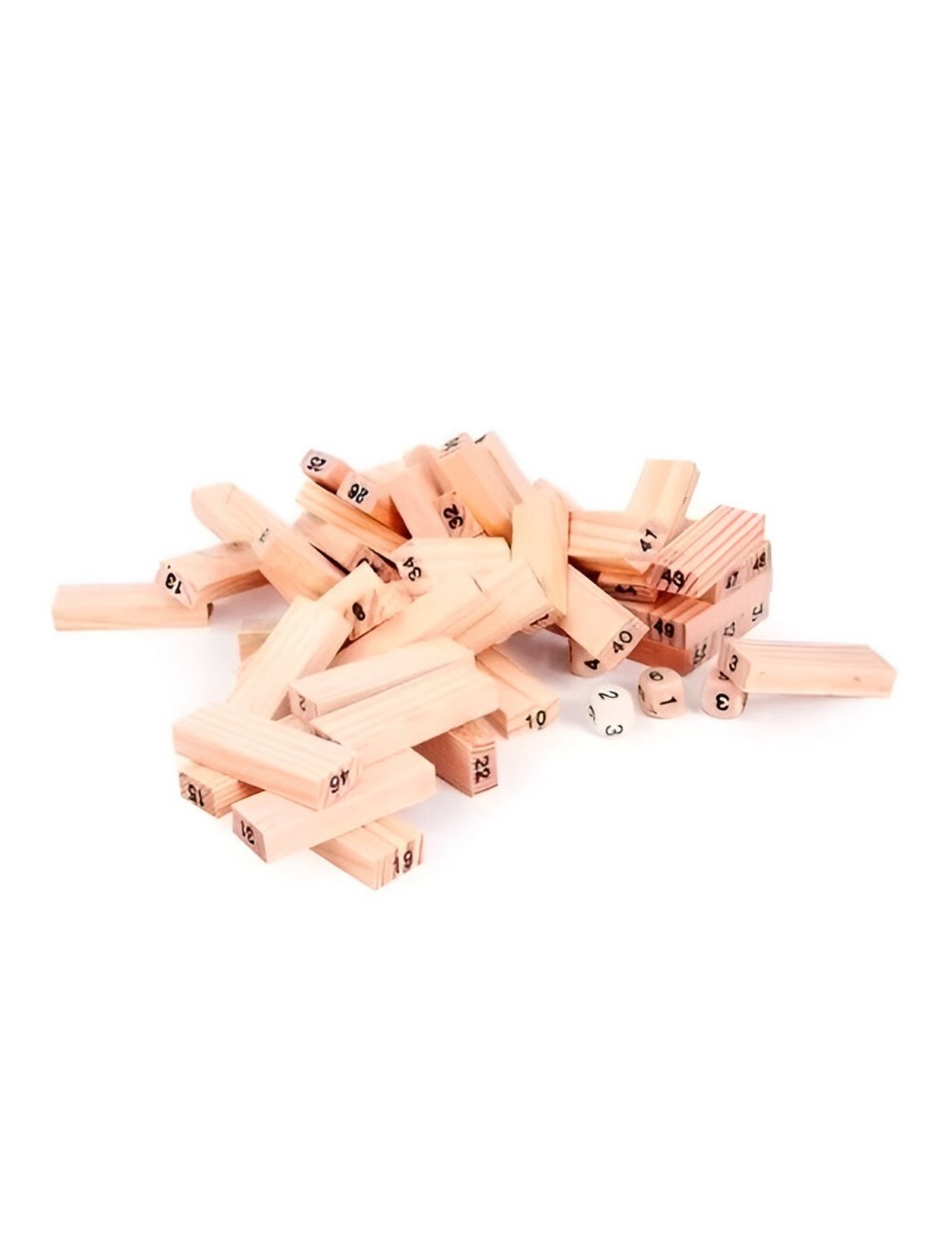 Jenga Torre Madera Pequeña Bloques 48pc Dados Juego Mesa