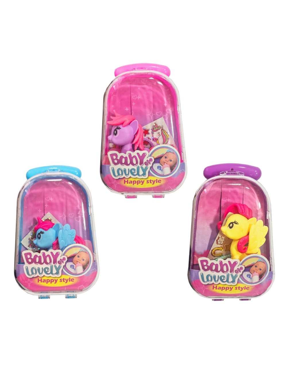 Unicornio Pony Juguete Niñas Maleta Sticker Didactico X 3 Un