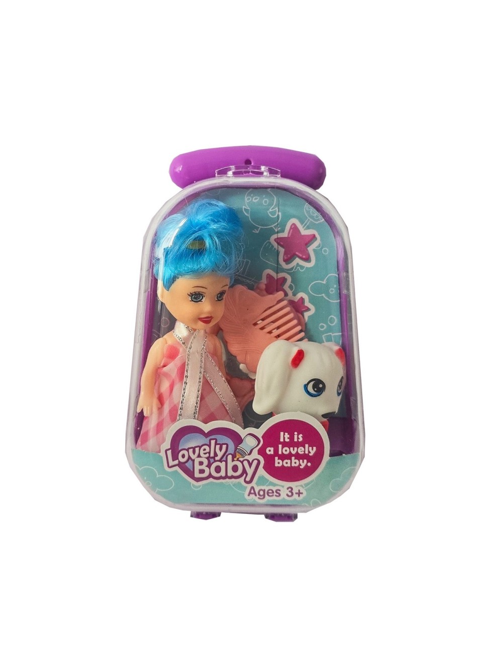 Muñeca Princesa Vestido Mascota Accesorios Maleta X 3 Un