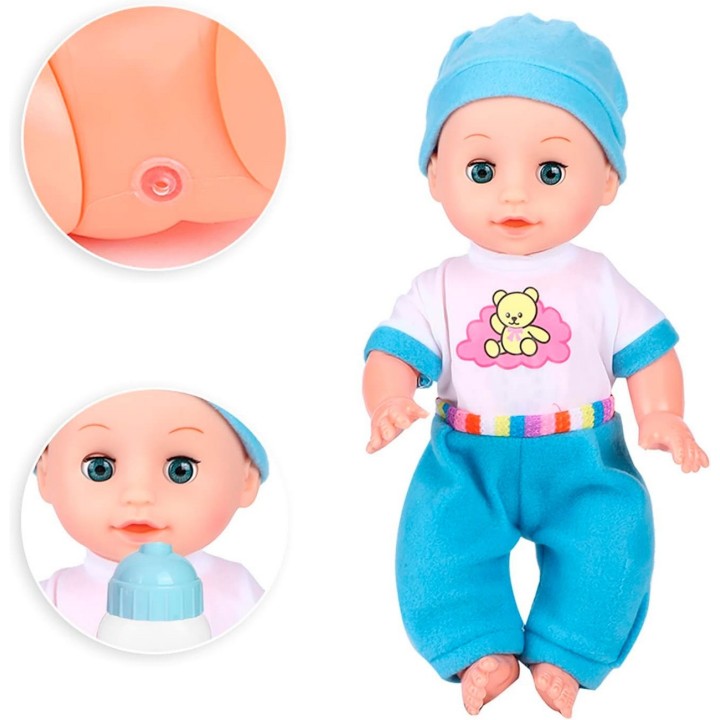 Muñeco Bebe Tetero Biberon Pañal Vacinilla Juguete Niñas