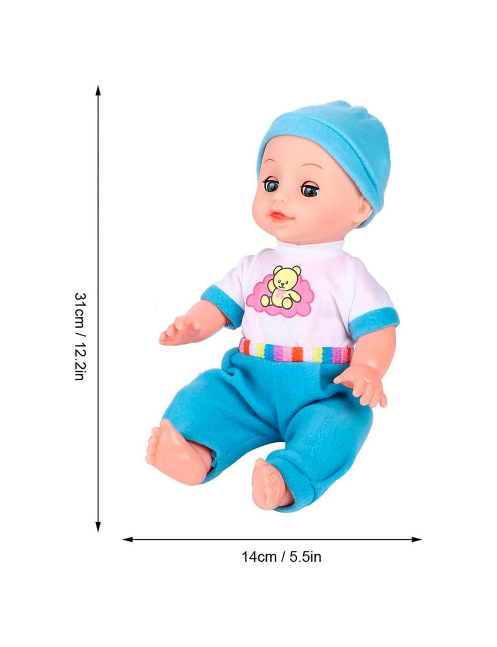 Muñeco Bebe Tetero Biberon Pañal Vacinilla Juguete Niñas