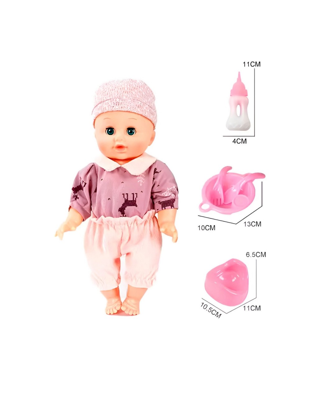 Muñeco Bebe Tetero Utencilios Vacinilla Juguete Interactivo