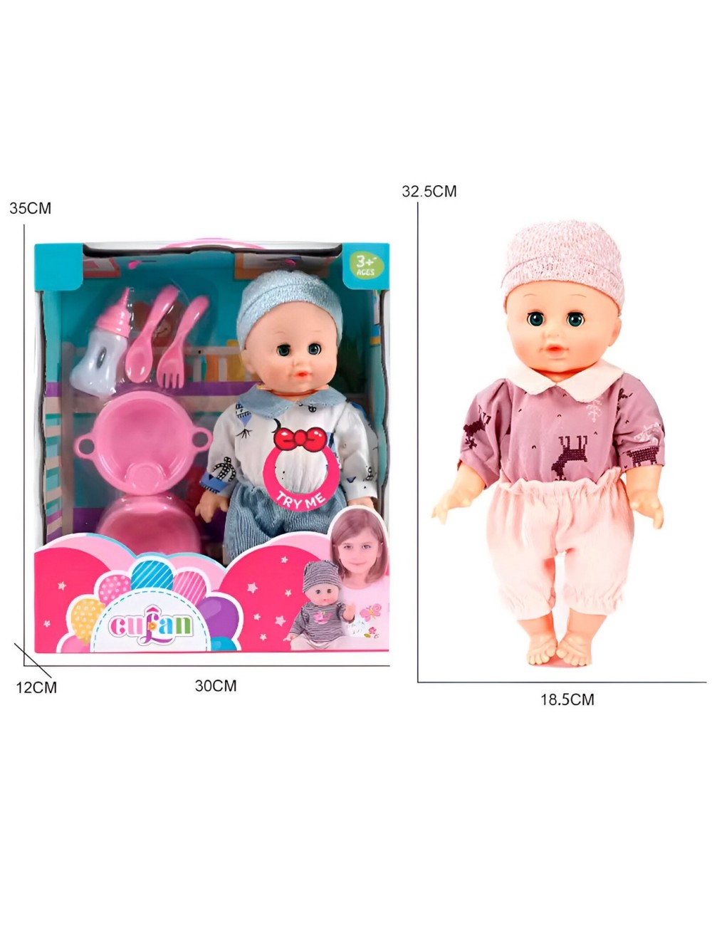 Muñeco Bebe Tetero Utencilios Vacinilla Juguete Interactivo