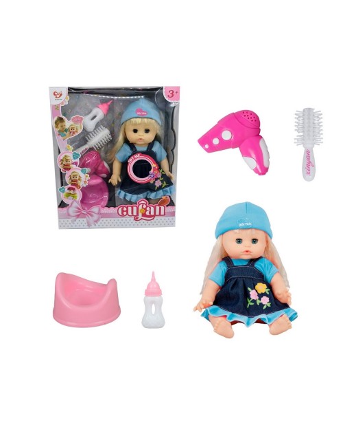 Muñeco Bebe Ropa Jean Azul Secadora Vacinilla Juguete Niñas