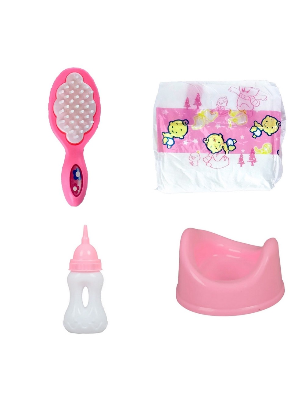 Muñeco Bebe Flor Fucsia Pañal Vacinilla Juguete Niñas