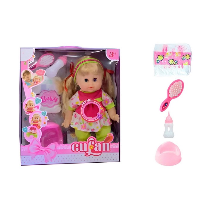 Muñeco Bebe Flor Fucsia Pañal Vacinilla Juguete Niñas