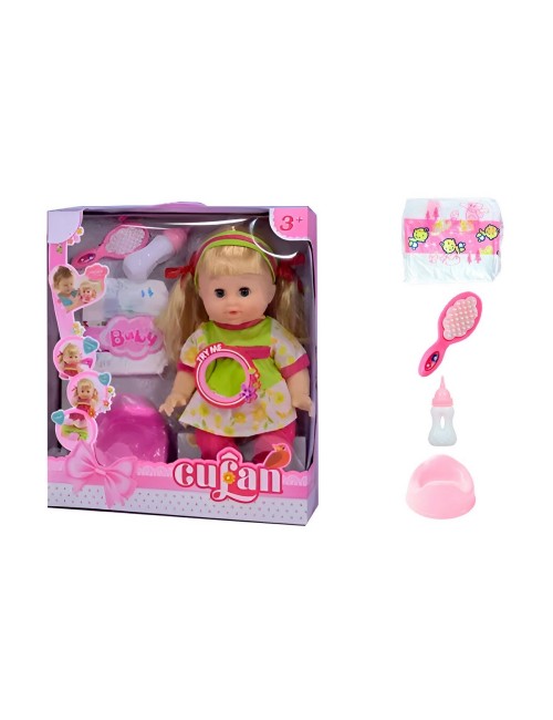 Muñeco Bebe Flor Fucsia Pañal Vacinilla Juguete Niñas