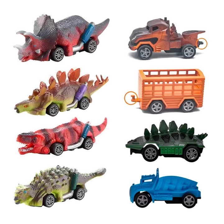 Carros Dinosaurios Kit De Impulso Juguete Didactico Niño
