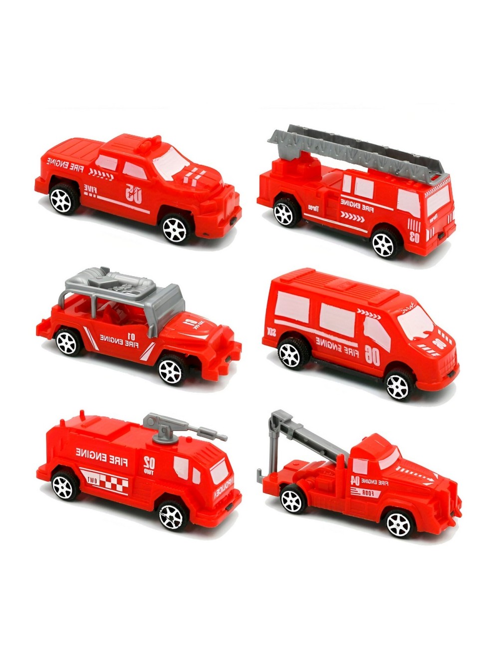 Carro Camiones Bombero Grua X 6 Unidades Juguete Niños