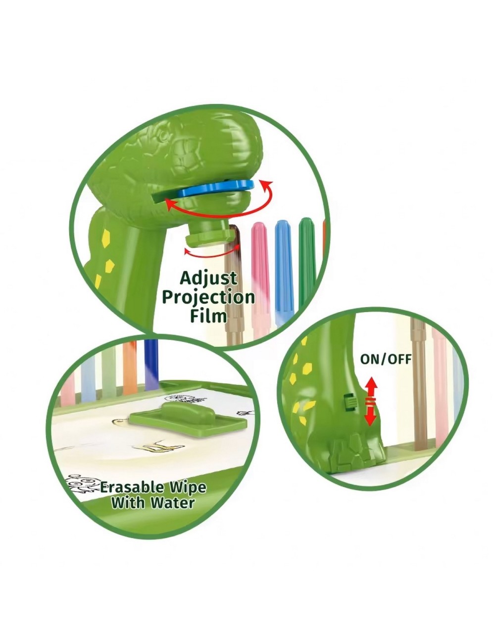Tablero Infantil Magico Proyector Dinosaurio Marcadores Niño