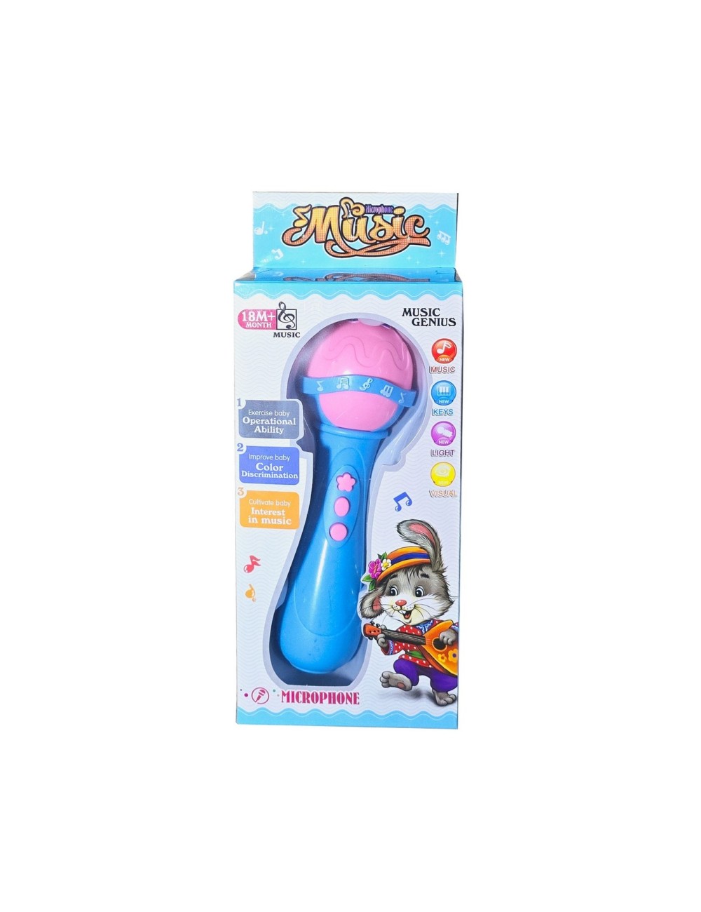 Micrófono Niñas Luz Y Sonidos Juguete Interactivo + Baterias